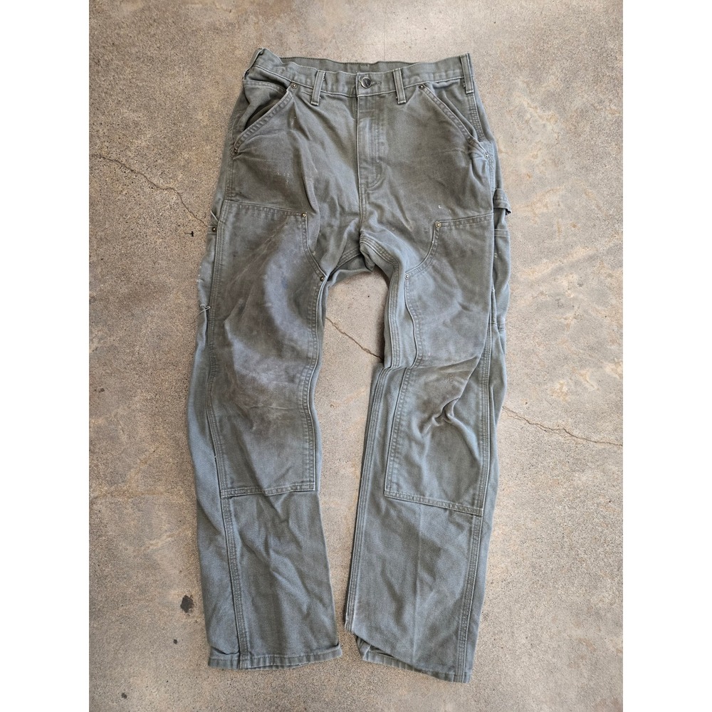 Carhartt B136 MOS Double Knee Duck Canvas Work Pants Dungaree Fit 28x32